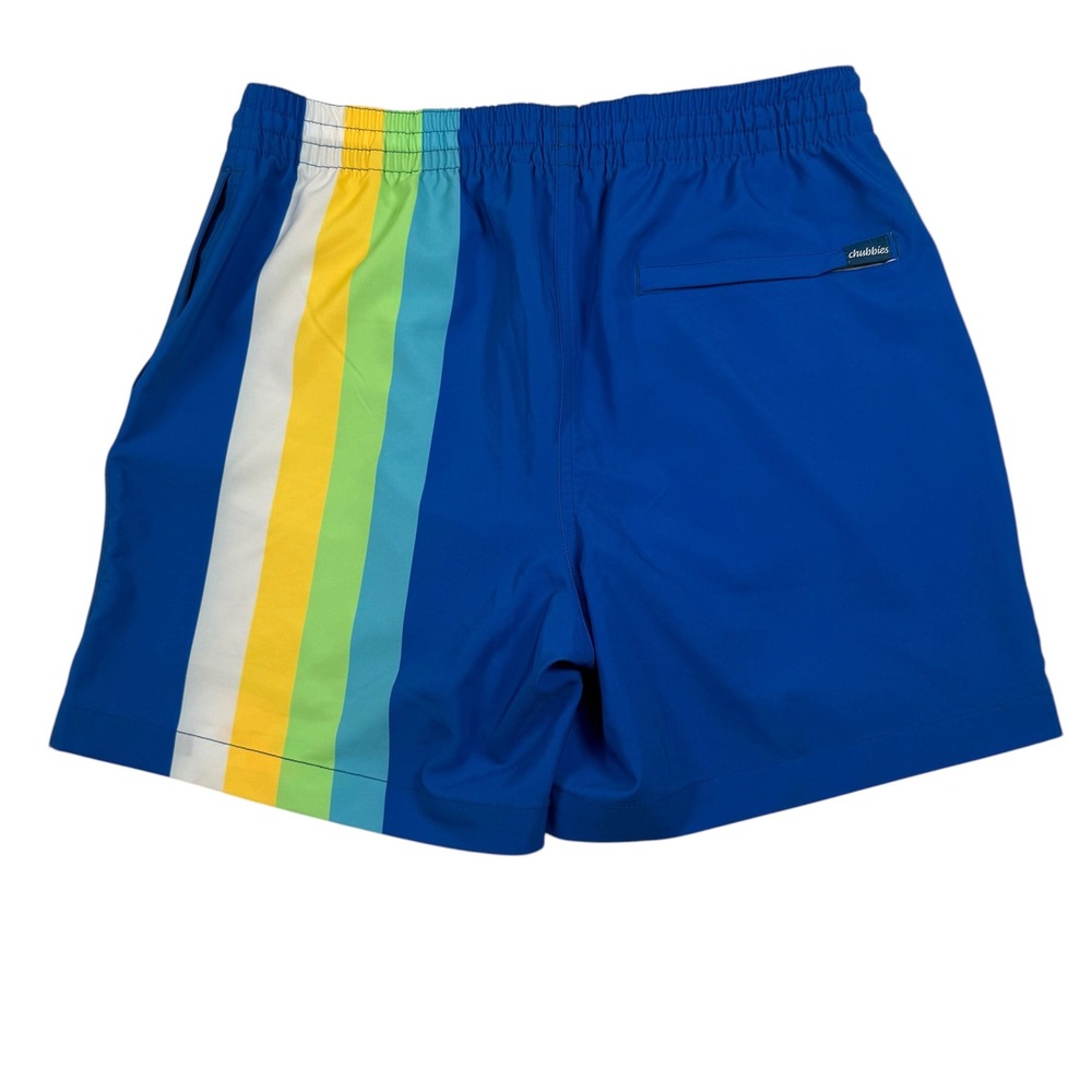 Chubbies The Brewsters Swim Trunks Mens Medium Blue Multicolor Striped‎ Shorts - Picture 2 of 7